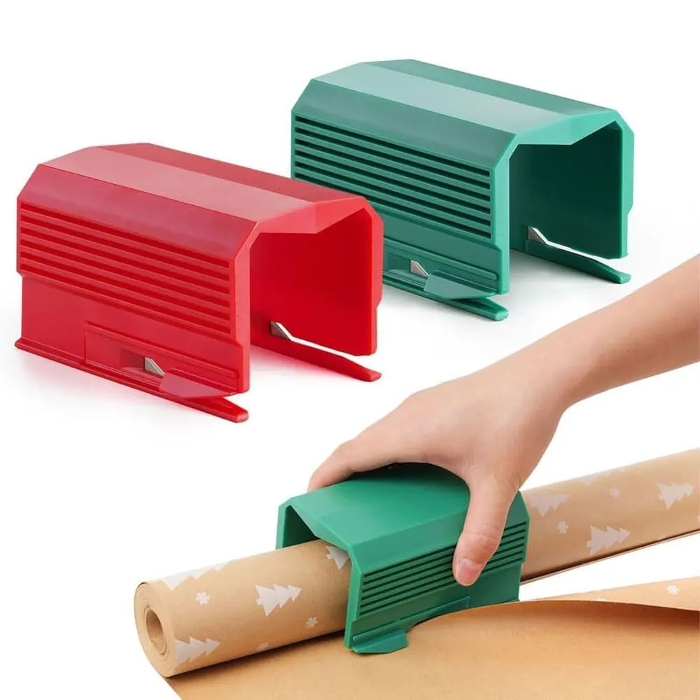 1pc Gift Wrap Paper Cutter, an efficient and portable manual cutting tool suitable for scrapbooking and making gift wrapping.