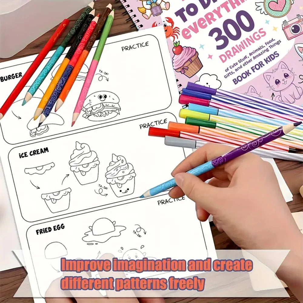 How to Draw Anything for Painting Enthusiast, 300 Cute Step-by-Step Simple Drawings of Adorable Things, Animals, Food, Gifts