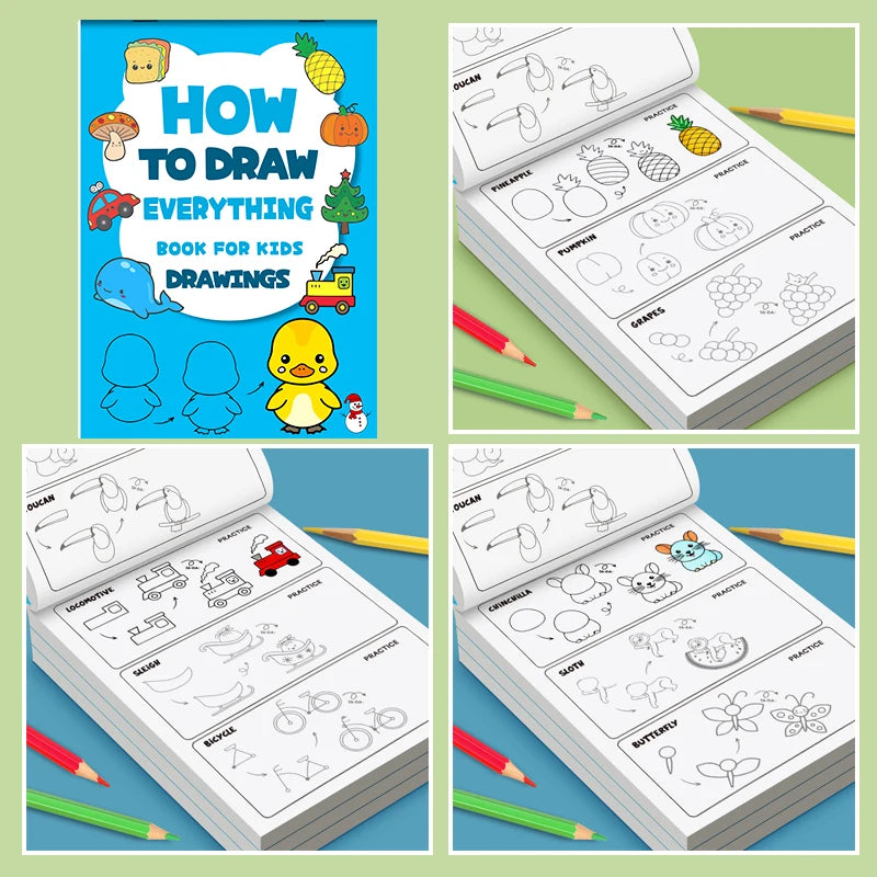 How to Draw Everything Book for Kids - Step-by-Step Drawing Tutorial with 300+ Illustrations, Learn to Sketch
