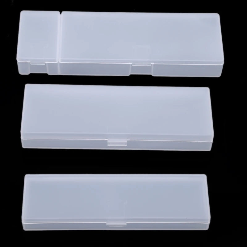 Pencil Cases School Office Simple Matte Transparent Plastic Box Frosted Pink Green White Pens Storage Stationery Supplies