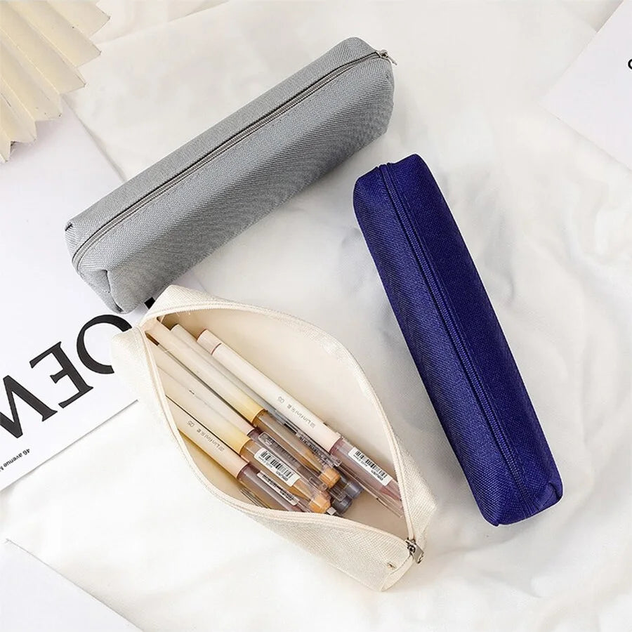 1pc simple pencil case, portable pencil case - suitable for office, school, youth, girls, boys, men and women!