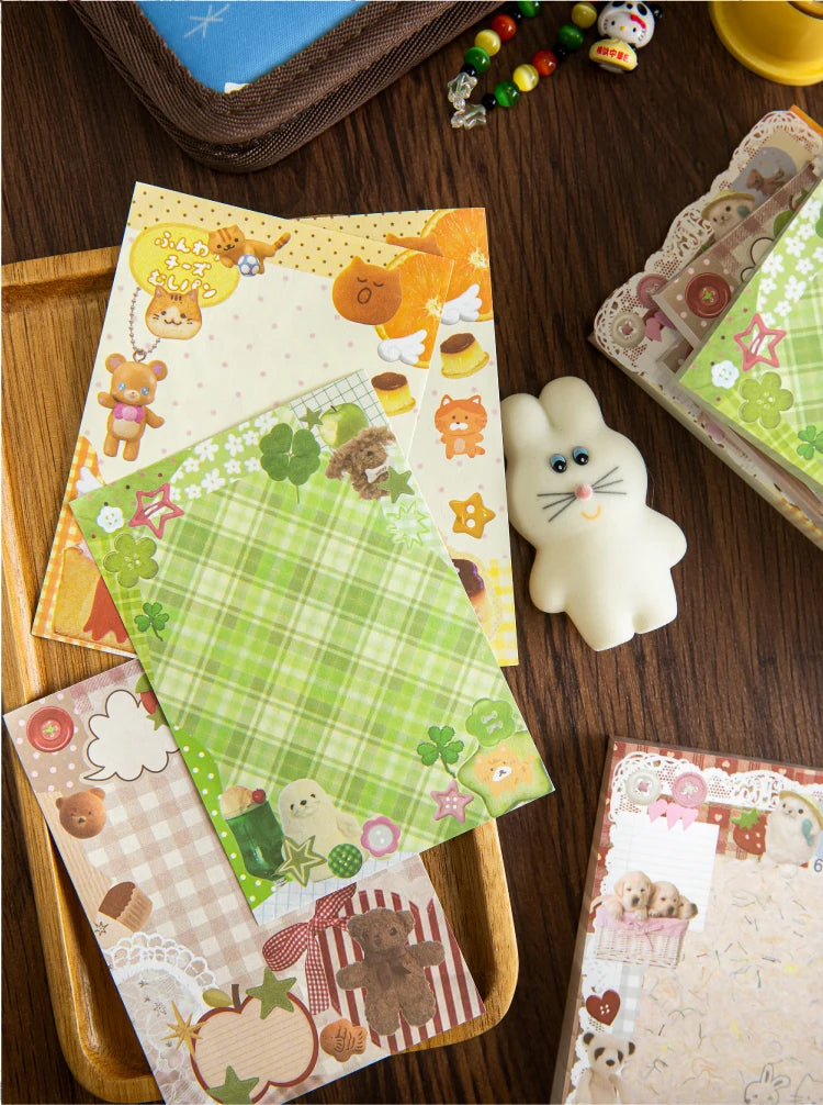 80pcs/pack Kawaii Japanese Stationery Student Message Memo Sticky Paper Scrapbook Background Paper School Office Supplies