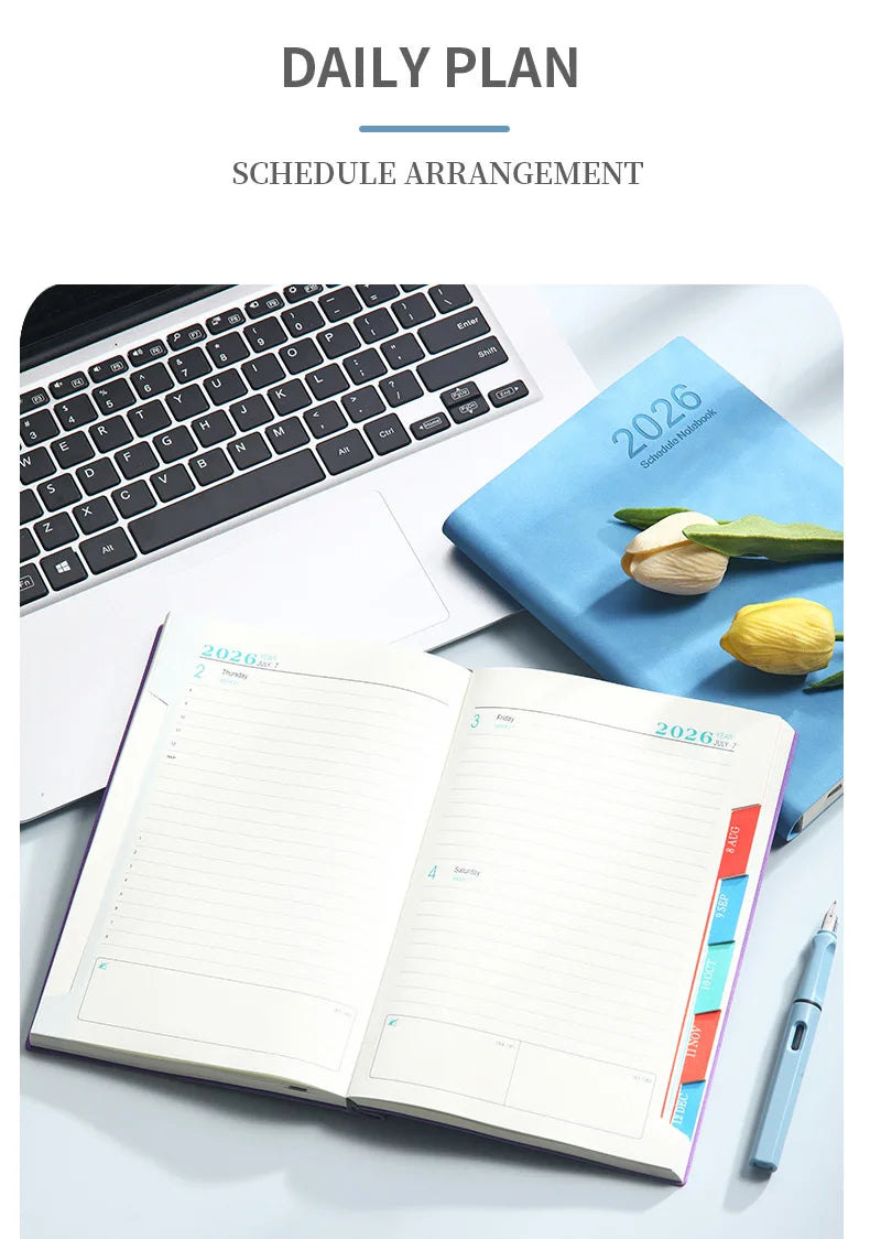 2026 A5 Daily Planner Notebook, 365 Days English Schedule Book, Productivity Journal For Work, Study And Time Management