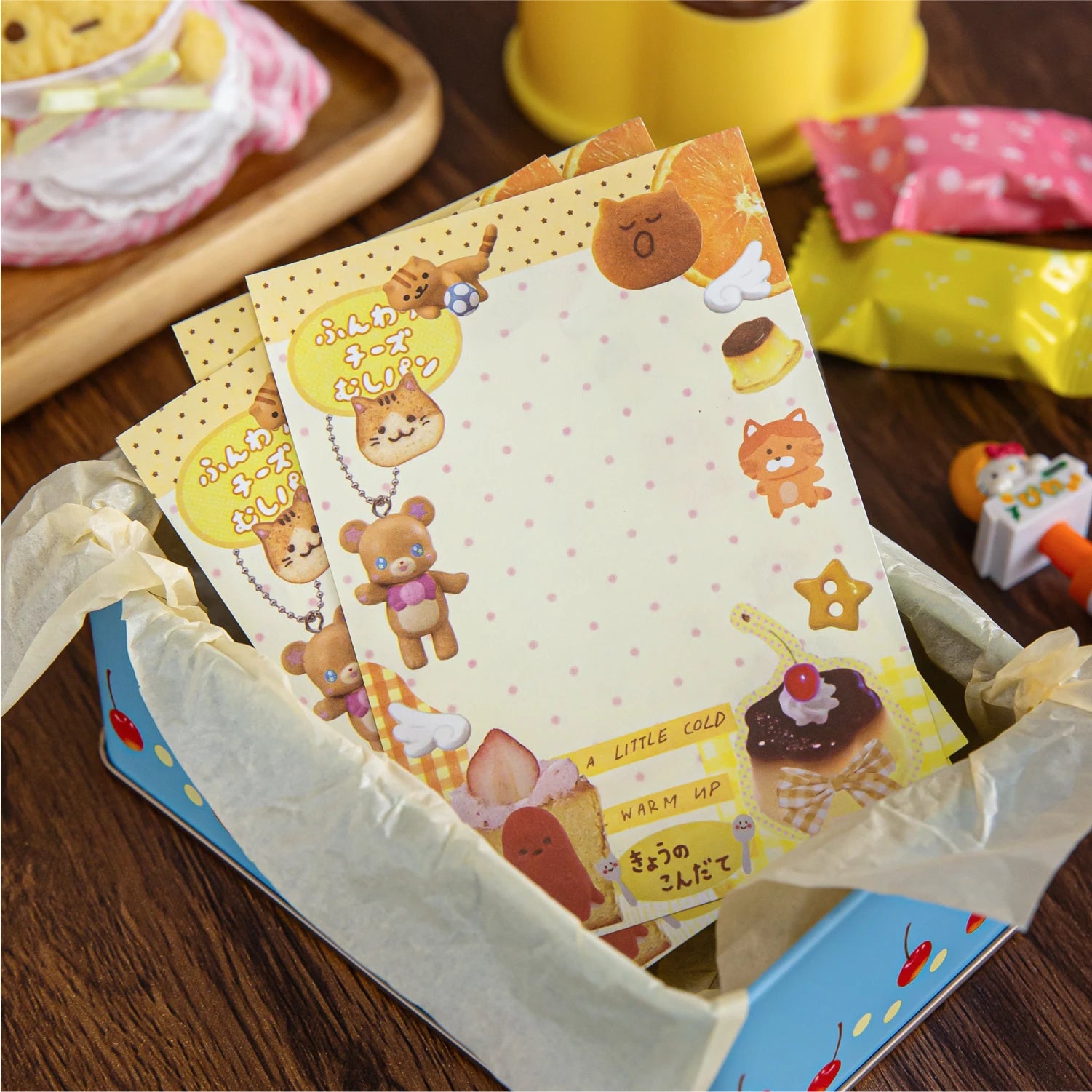 80pcs/pack Kawaii Japanese Stationery Student Message Memo Sticky Paper Scrapbook Background Paper School Office Supplies