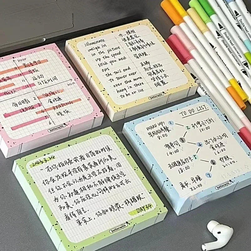 100 Pads/Pack Paper Transparent Inches Sticky Note Pads School Stationery Posted It Sticky Note Pads Planner Sticky Notes