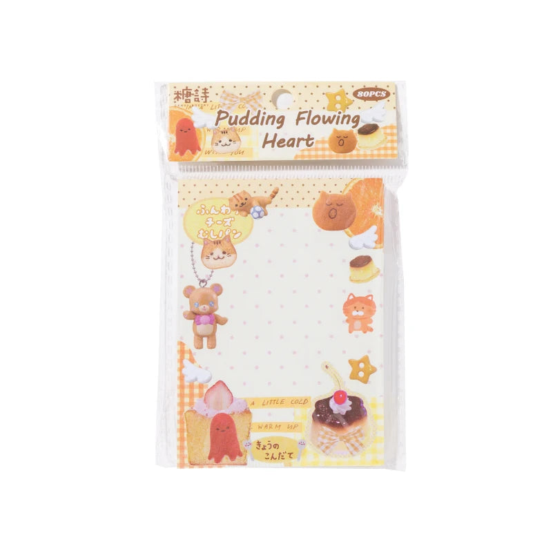 80pcs/pack Kawaii Japanese Stationery Student Message Memo Sticky Paper Scrapbook Background Paper School Office Supplies