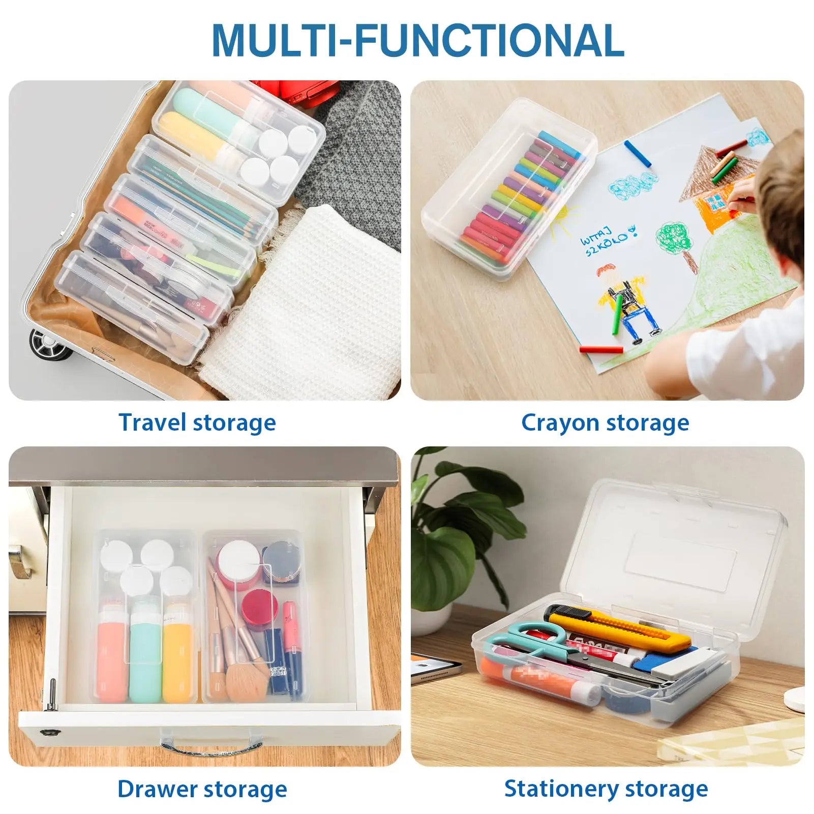Pencil Case Large Supply Box Organizer Box Stackable Storage Box For Classroom Art School Office Supplies Home Storage