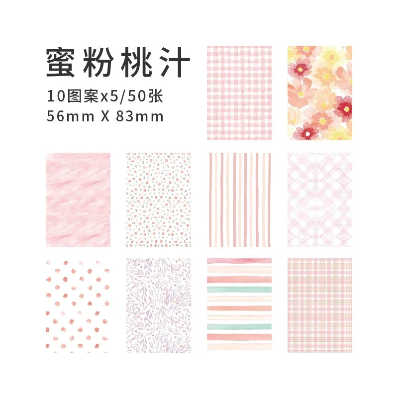 Journamm 50pcs Vintage Material Paper Cute Stationery Scrapbooking Cards for Journaling Project DIY Background Writable Paper