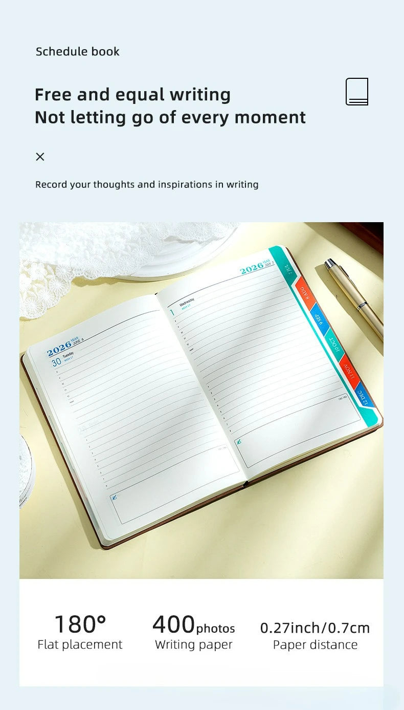 2026 Planner, Self-Discipline Calendar Planner, Weekly & Monthly Planner Layouts, 360-Page Daily Organizer,Portable Planner Book