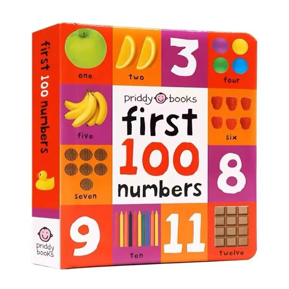 First 100 English Words Cardboard Book Language Learning Aids Vocabulary Building Bedtime Reading Learn to Read for Preschool
