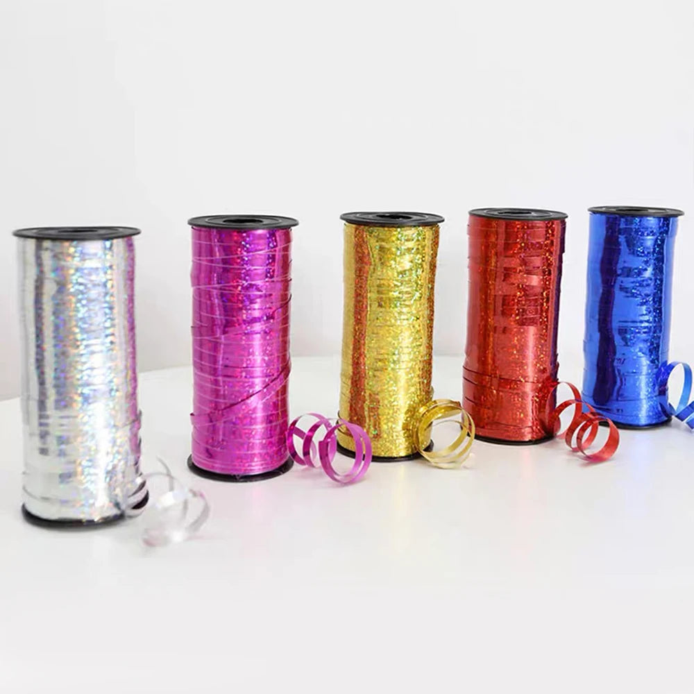 100Yards/Roll Glitter Curling Ribbons Balloon Ribbons Gift Wrap Ribbons for Crafts Christmas Birthday Wedding Party Decoration