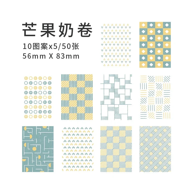 Journamm 50pcs Vintage Material Paper Cute Stationery Scrapbooking Cards for Journaling Project DIY Background Writable Paper