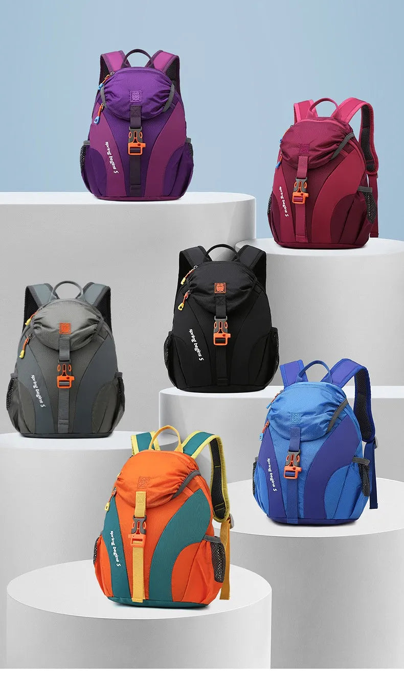 Kids Outdoor Hiking Backpack Lightweight Nylon Waterproof School Bag Girls Boys Large Capacity Leisure Travel Mountaineering Bag
