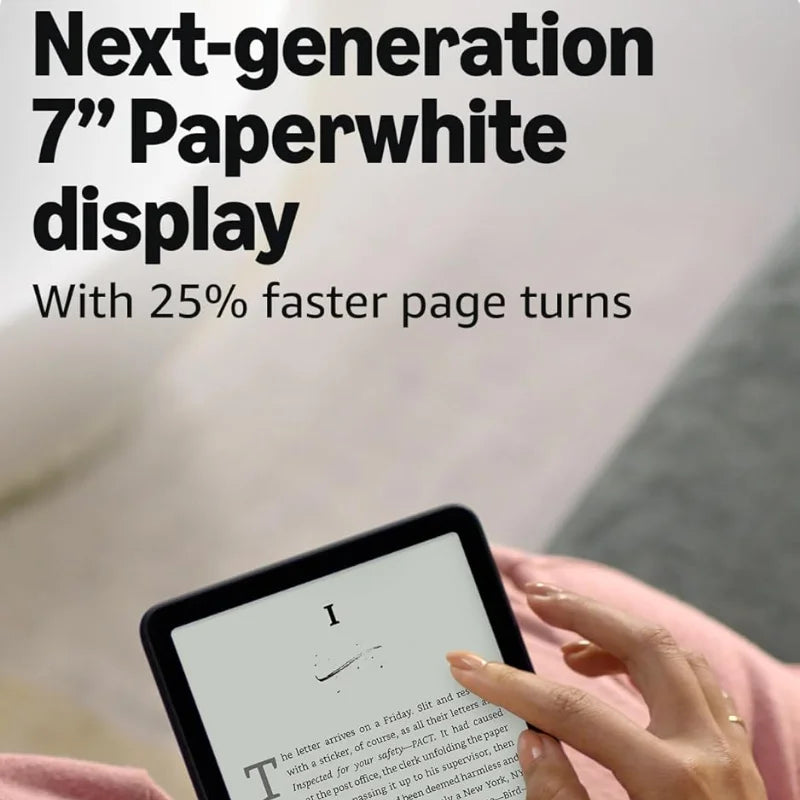 Kindle Paperwhite 12th Generation 2024 E-Reader 7" 300PPI IPX8 Waterproof Dual-Color Temperature Front Light 16GB/32GB Wi-Fi