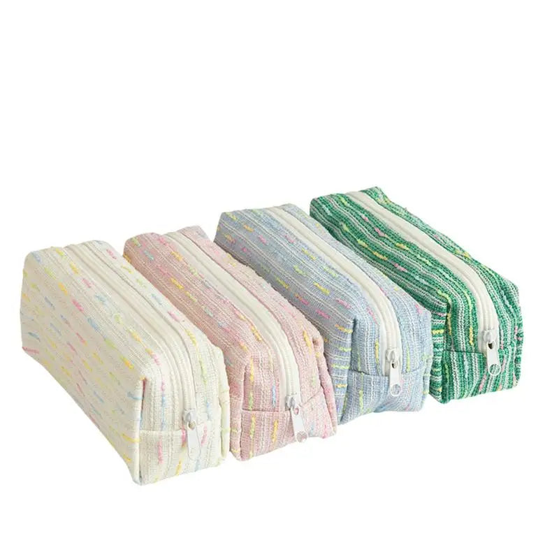 Pencil Case Pouch, Cute Pencil Case With Versatile Colorful Lines And Large Capacity Storage Bag