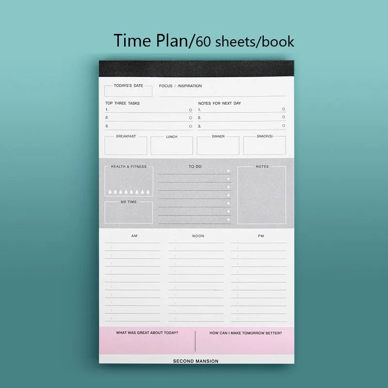 60 Sheets Weekly Planner Notepad, Tear-Off Time Block Planner, To Do List Planner Pad Simple Schedule Planner Planning