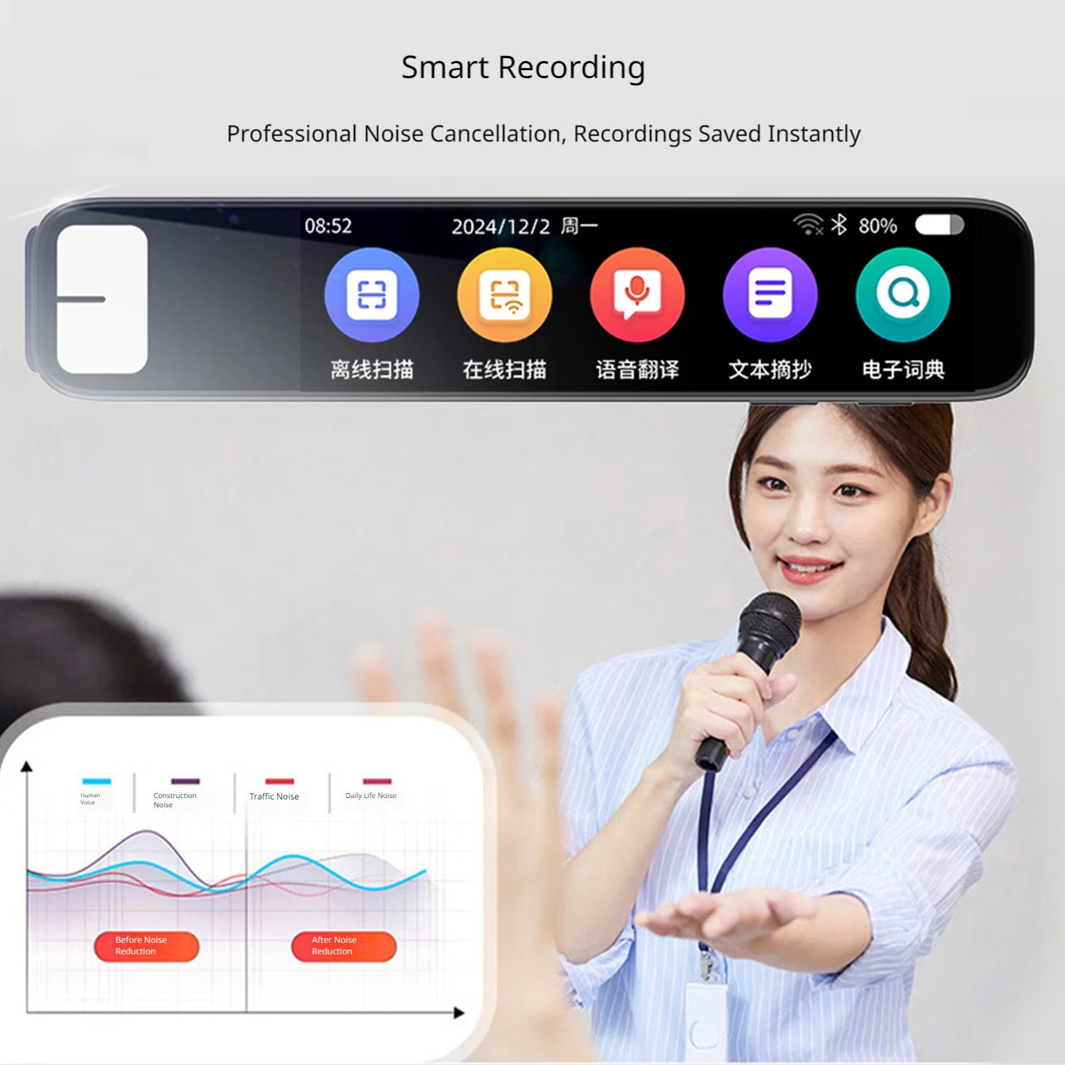 Language Scanner Pen Smart Scanner Pen Language Translator Electronic Dictionary English Learning Scanning Pen Built in Battery