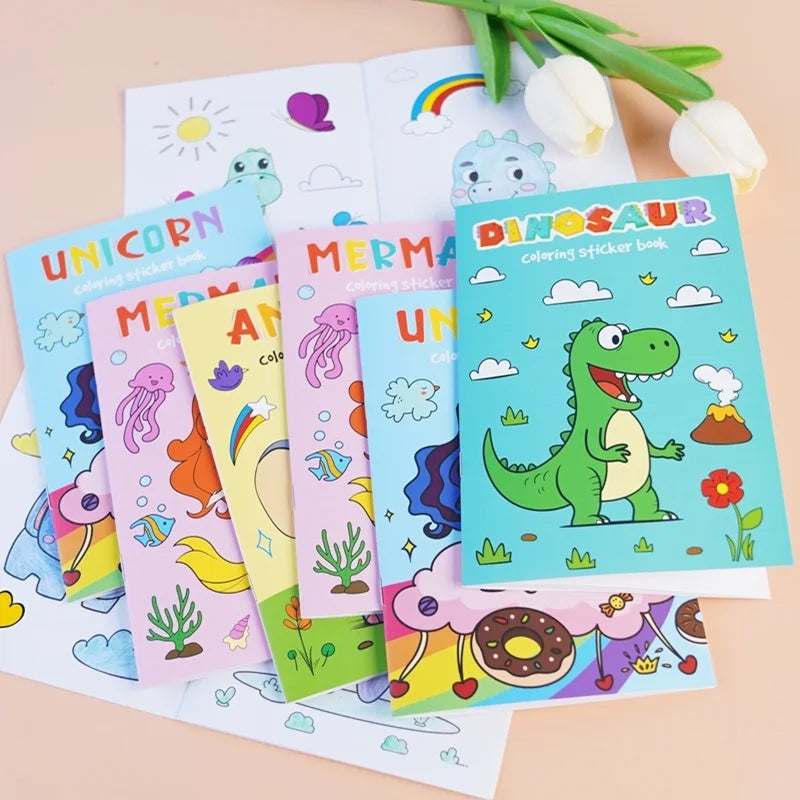 Coloring Book Children Sticker Books Fun Coloring Books 3-6 years Early Education Preschool Activities DIY Themed Drawing Books