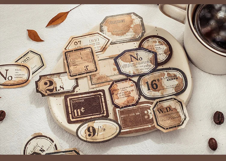 65 pcs/pack Coffee stain Style Decorative paper handmade DIY Diary Scrapbooking Background paper craft paper