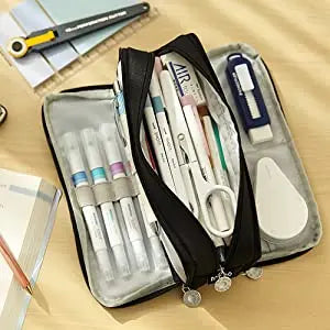 Pencil Case Large Capacity Pencil Pouch Aesthetic Pen Bag Office Stationery Organizer Simple Sturdy Multifunctional Pencil Bag