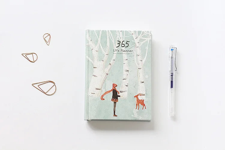 365 Planner Agenda Notebook Colorful Inner Page Illustration Yearly Daily Plan Journal Diary Book Record Life Stationery Gifts