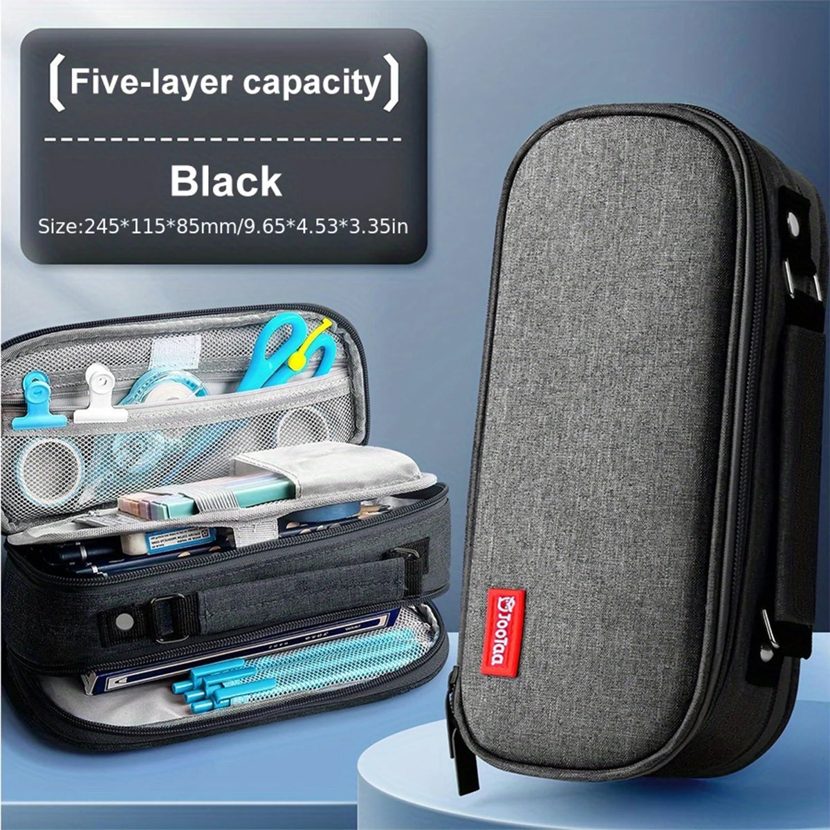 Pen Storage Bag Pencil Case 4 Layer Large Capacity Cosmetic High Quality Study Supplies Simple Student Stationary Boxes