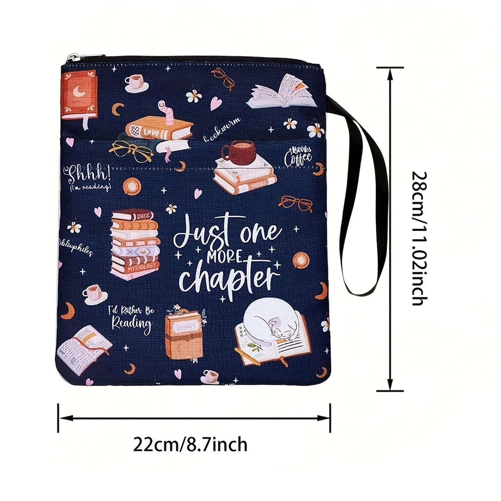 1 "Just Another Chapter" Book Cover with Zipper and Front Pocket - Humorous Illustration, Suitable for Paperback Book Cover