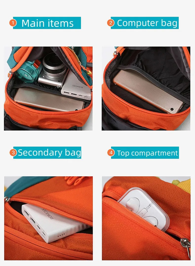 Kids Outdoor Hiking Backpack Lightweight Nylon Waterproof School Bag Girls Boys Large Capacity Leisure Travel Mountaineering Bag