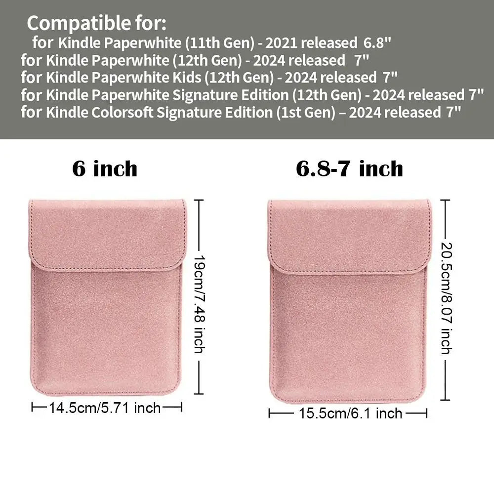 6.8 7 inch e-Reader Sleeve 12th Generation Ultra Slim Carrying Case for Kindle Paperwhite 2024/Colorsoft Signature Edition