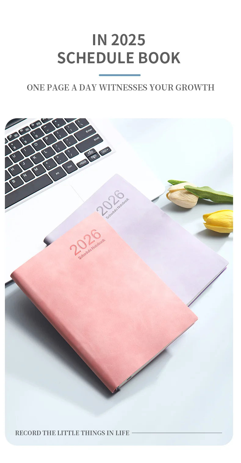 2026 A5 Daily Planner Notebook, 365 Days English Schedule Book, Productivity Journal For Work, Study And Time Management