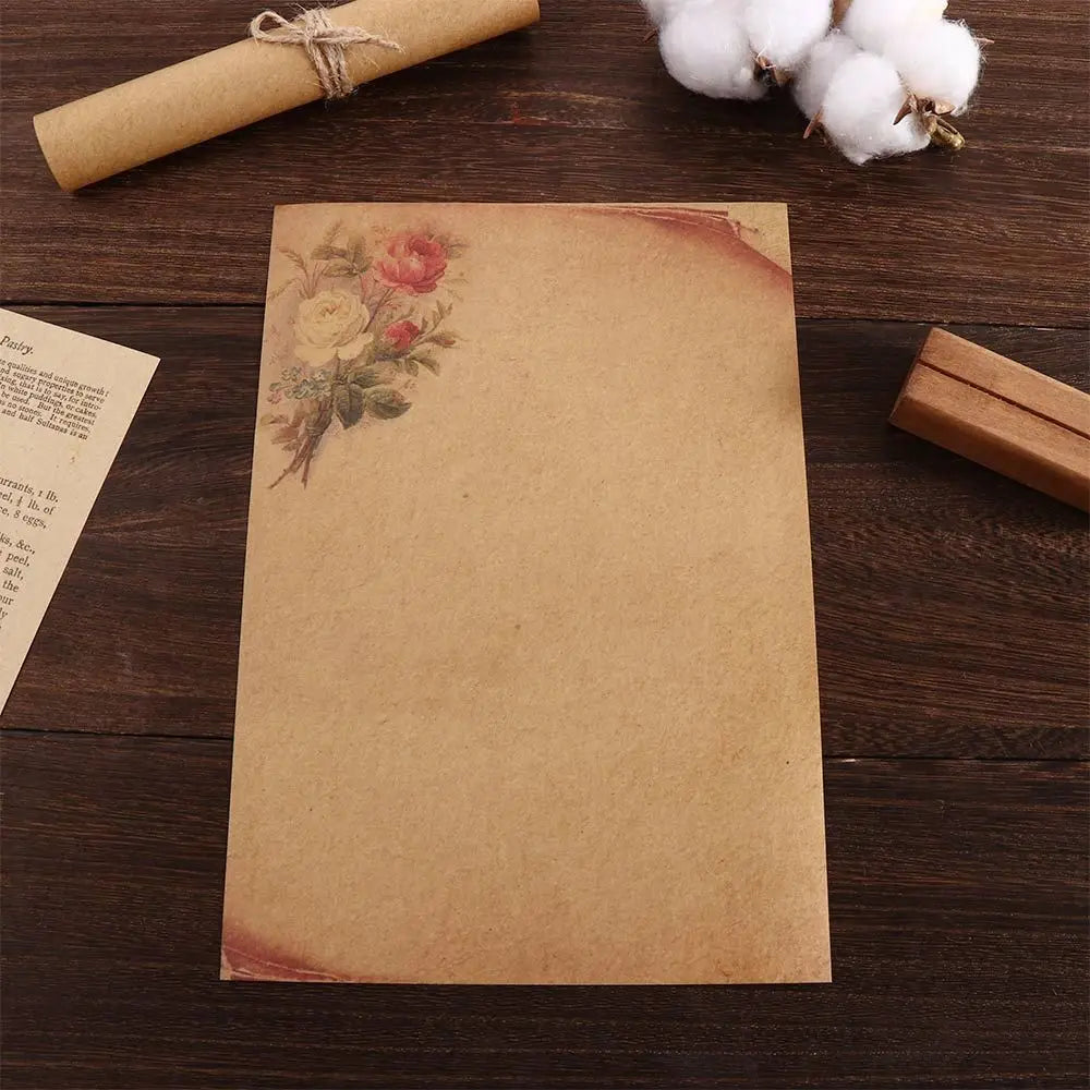 Stationery Flower Desig Letter Paper Craft Paper Kraft Paper Old Europe Style Letter Pad Writing Paper Retro Vintage Envelope