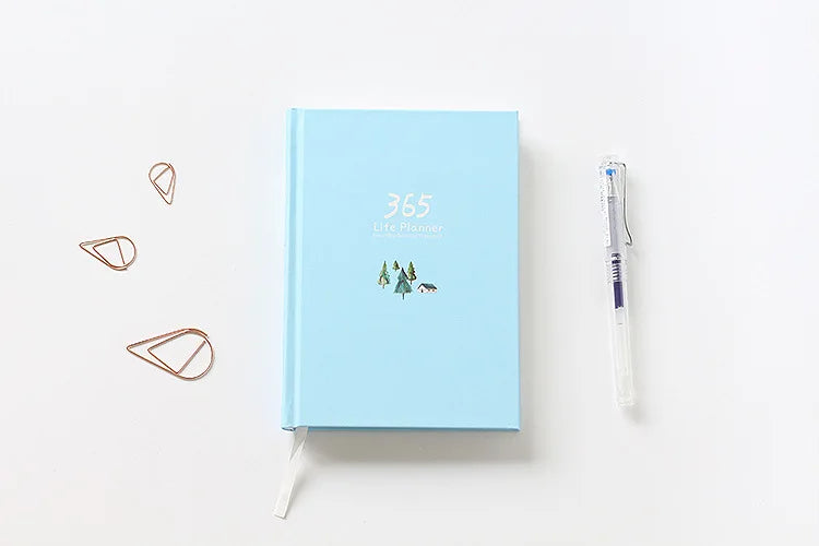 365 Planner Agenda Notebook Colorful Inner Page Illustration Yearly Daily Plan Journal Diary Book Record Life Stationery Gifts