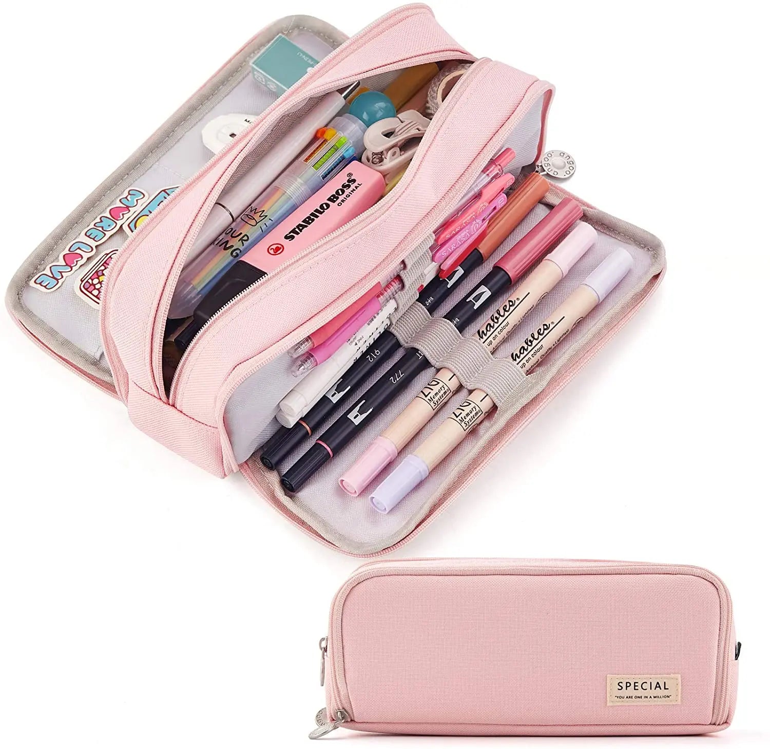 Pencil Case Large Capacity Pencil Pouch Aesthetic Pen Bag Office Stationery Organizer Simple Sturdy Multifunctional Pencil Bag