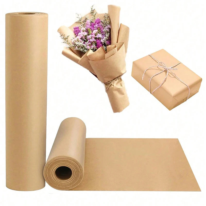 1 Roll Solid Color Gift Wrapping Paper,Brown Leather Paper,Brown Kraft Paper,Bouquet Supplies,Valentine's Day Gift Wrap