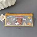 Cute Cartoon Capybara Pencil Case Transparent Student Stationery Storage Bag Pouch Desktop Organizer School Office Supplies