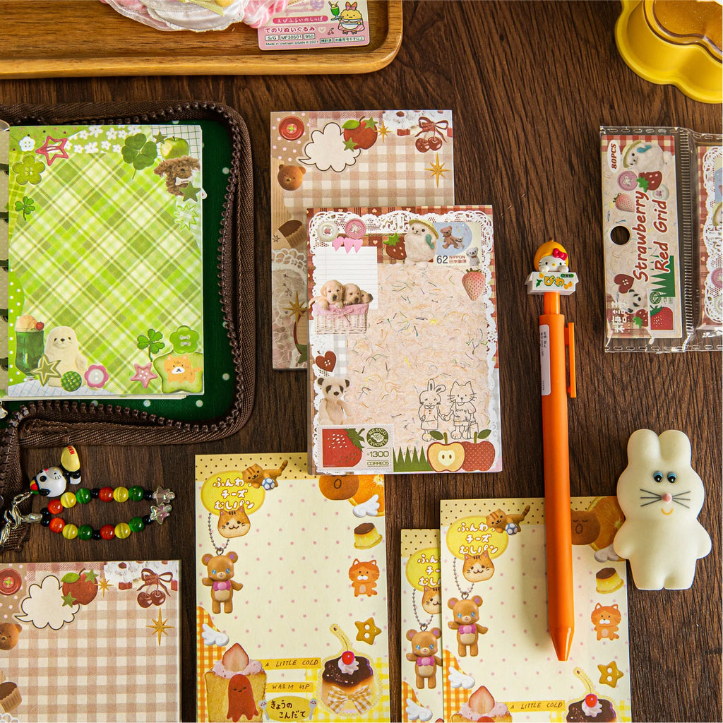 80pcs/pack Kawaii Japanese Stationery Student Message Memo Sticky Paper Scrapbook Background Paper School Office Supplies