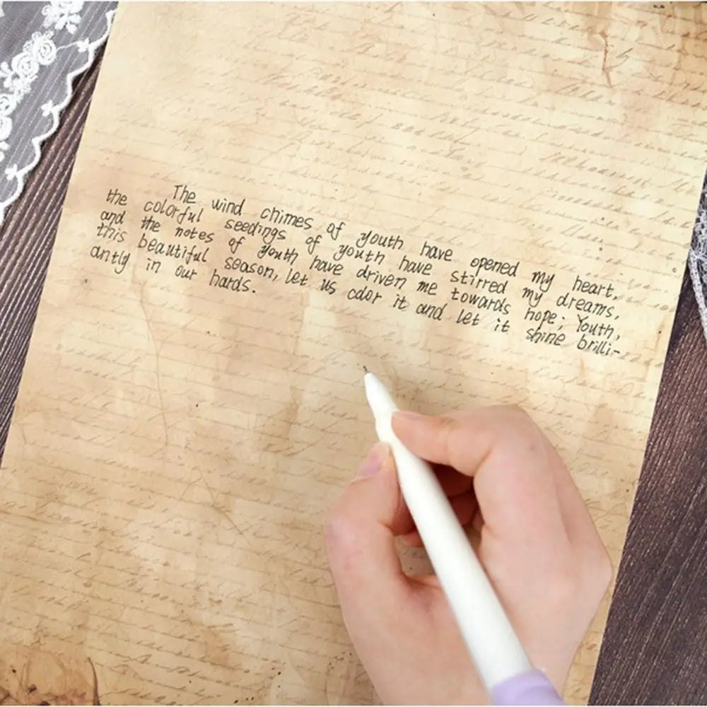 50 Sheets Vintage Stationery Writing Paper Simple Classical Printing Paper 100GSM Double Sided Literary Scrapbook Letter Paper