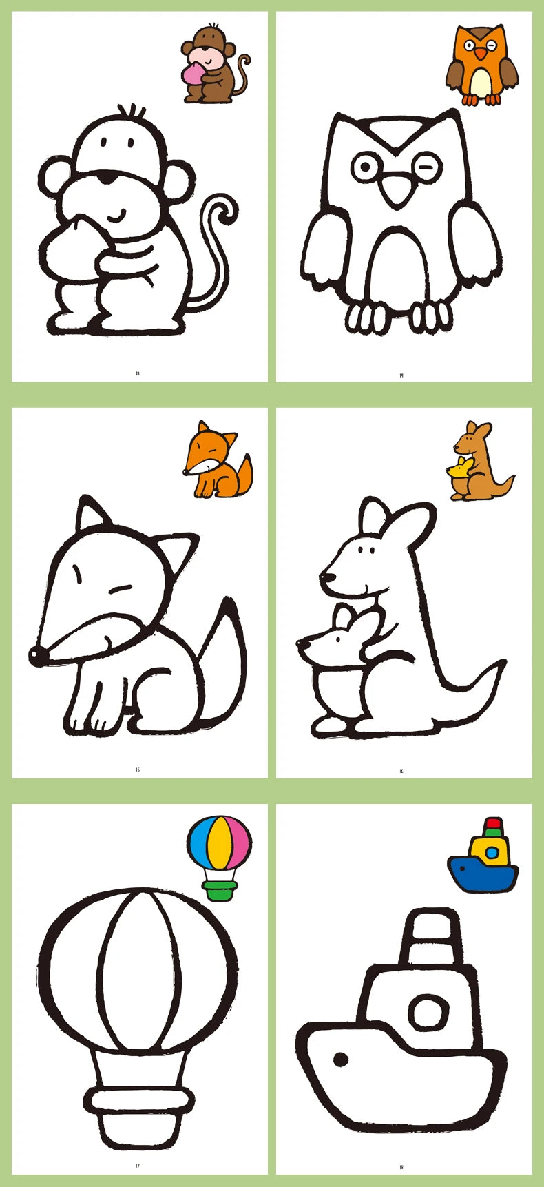 Children's Fun Coloring Book 32 Pages with Different Themes Coloring Drawing Book Size 170 × 240mm