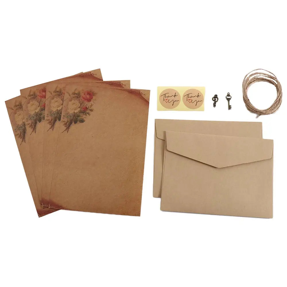Stationery Flower Desig Letter Paper Craft Paper Kraft Paper Old Europe Style Letter Pad Writing Paper Retro Vintage Envelope