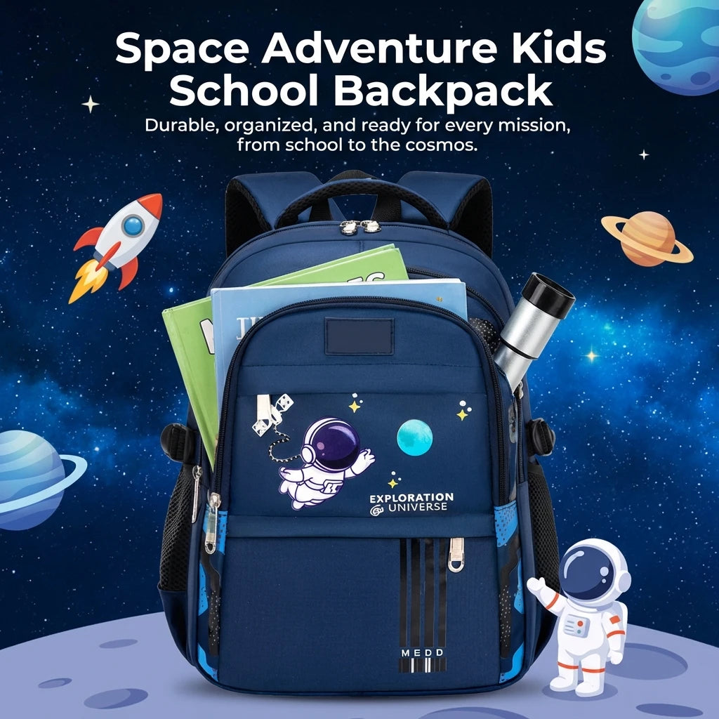 Ergonomic Kids School Backpack Lightweight Waterproof Large Capacity with Adjustable Straps for Grade 1-6 Students