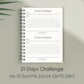 31 Days Planner Daily Challenge Notepad Self-Discipline Checklist Self-adhesive Memo Pads Mini Pocket Checklist Writing Pads