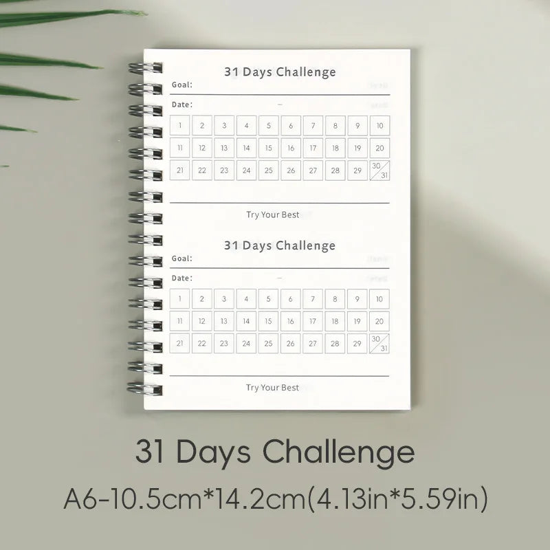 31 Days Planner Daily Challenge Notepad Self-Discipline Checklist Self-adhesive Memo Pads Mini Pocket Checklist Writing Pads