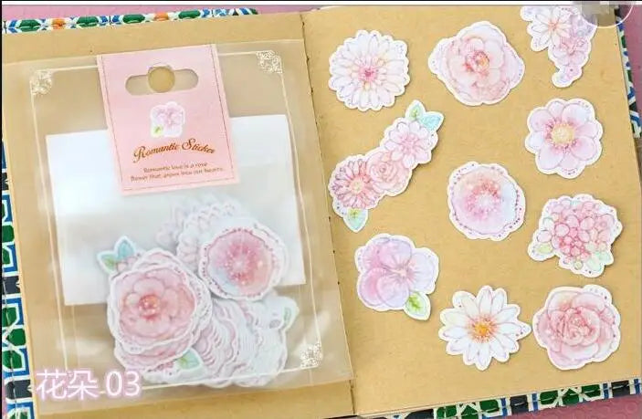 Special Price! 65-70 Pieces / More Romantic Mini Paper Sticker Bag Diy Diary Planner Decorative Map Scrapbook Kawaii Stationery