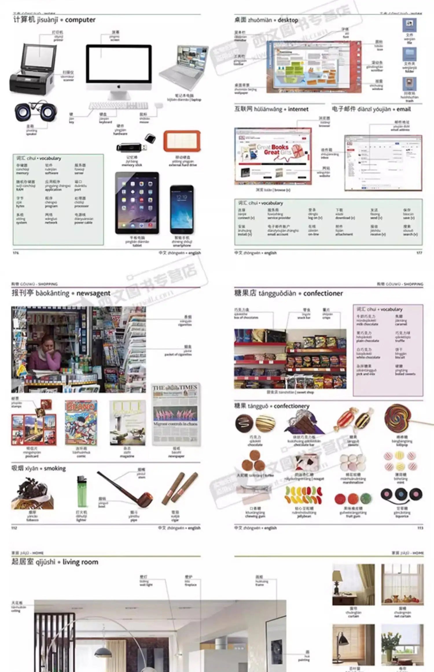 New Dictionary English Chinese Japanese Korean Russian German French Portuguese Global Languages Color Illustrated Dictionary