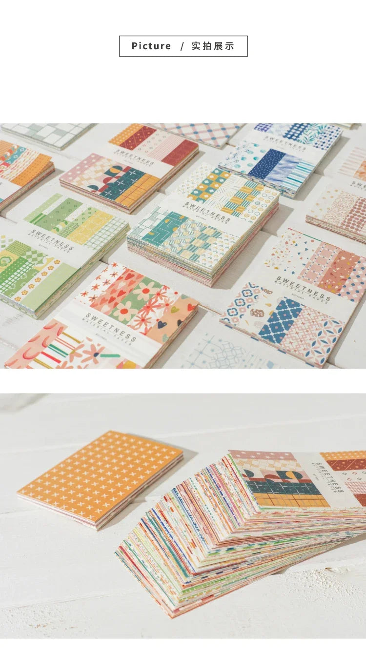 Journamm 50pcs Vintage Material Paper Cute Stationery Scrapbooking Cards for Journaling Project DIY Background Writable Paper