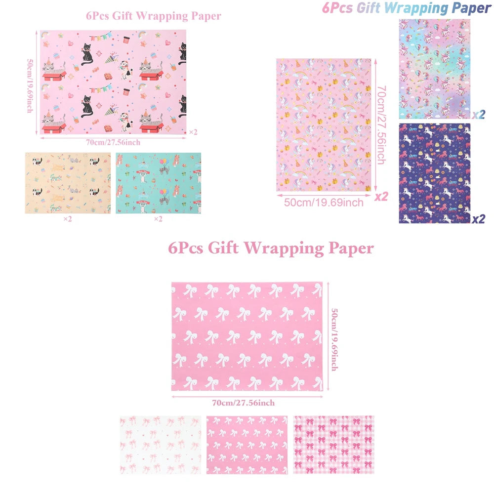 Gifts Packaging Paper Colorful Kids Birthday Wrap Craft Paper Decor Wrapping Gift Wrap Sheets For Decorative Crafts Birthday