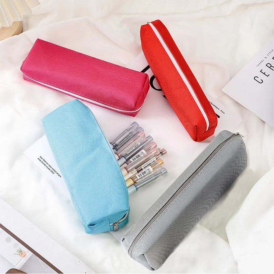 1pc simple pencil case, portable pencil case - suitable for office, school, youth, girls, boys, men and women!