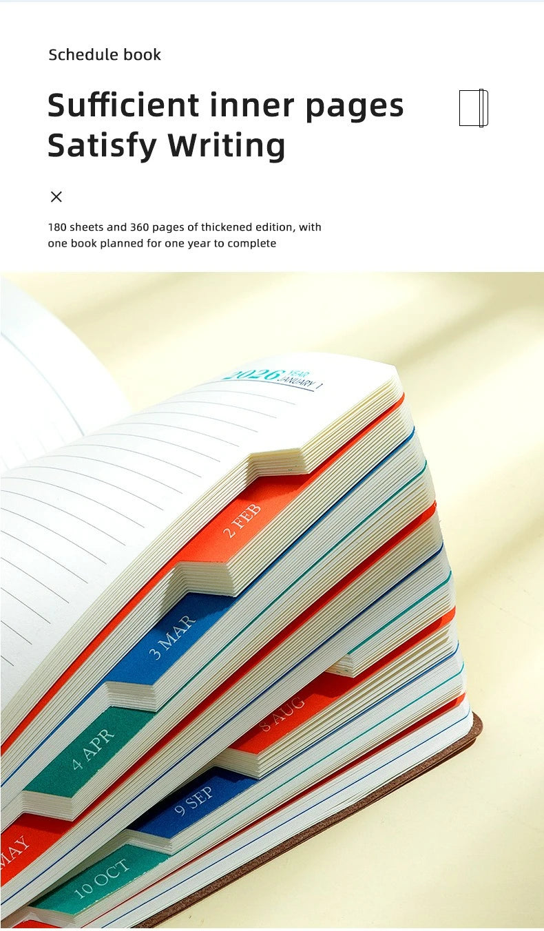 2026 Planner, Self-Discipline Calendar Planner, Weekly & Monthly Planner Layouts, 360-Page Daily Organizer,Portable Planner Book