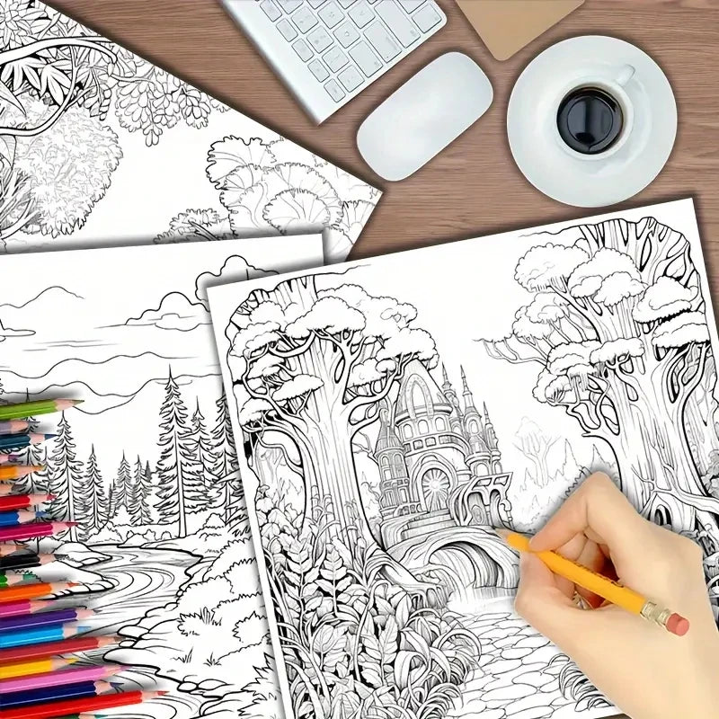 1pc Art Coloring Book 22 Page Coloring Books Gift For Birthday Party Relieve Stress Kill Time Graffiti Painting Drawing Art Book