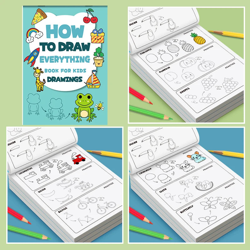 Drawing Books for Kids Step By Step Learn How to Draw Everything Easy Tutorial Creative Gift Childrens Art Set